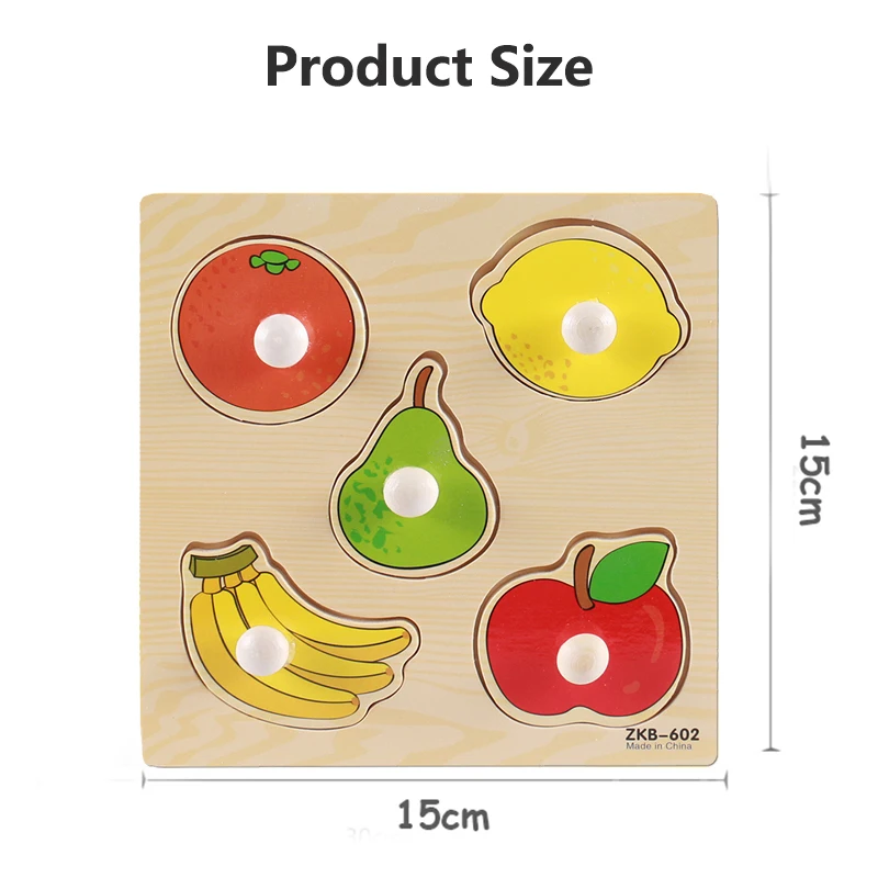 Ручной захват доска головоломка деревянные игрушки для детей мультфильм животных фрукты Дерево Головоломки Дети ребенок раннего образования обучающая игрушка