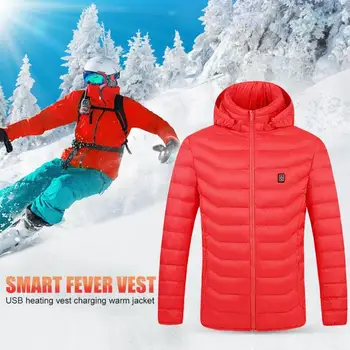 

Durable Heated Jacket Delicate Design Heated Jacket Down Cotton USB Electric Men Women Winter Thermal Long Sleeve Coat