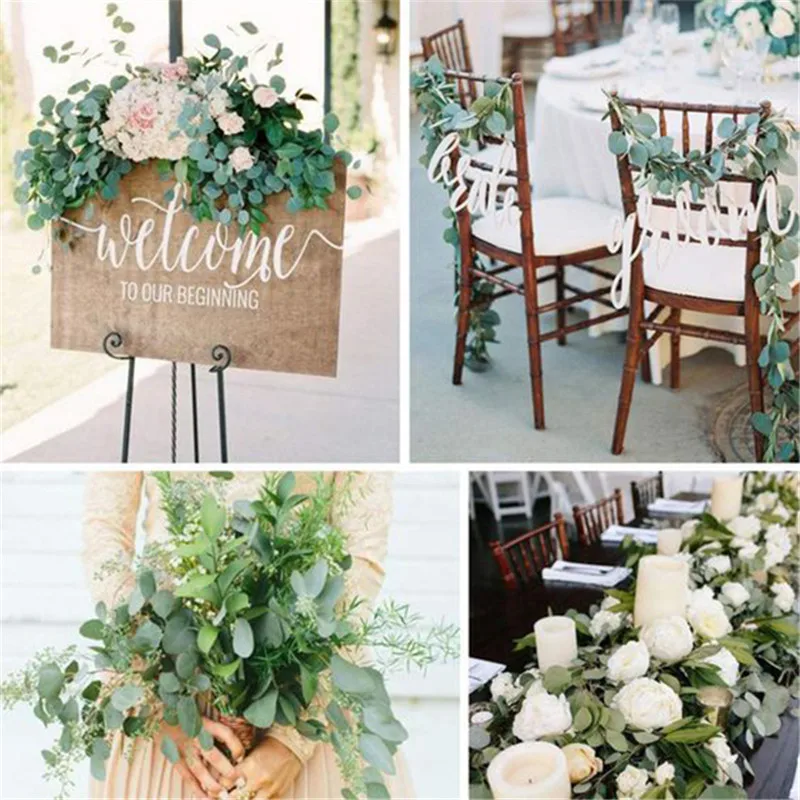 Wedding Decoration Artificial Fake Leaves Vines Eucalyptus Garlands Wall Hanging Plant Ivy Birthday Party Wedding Table Decor