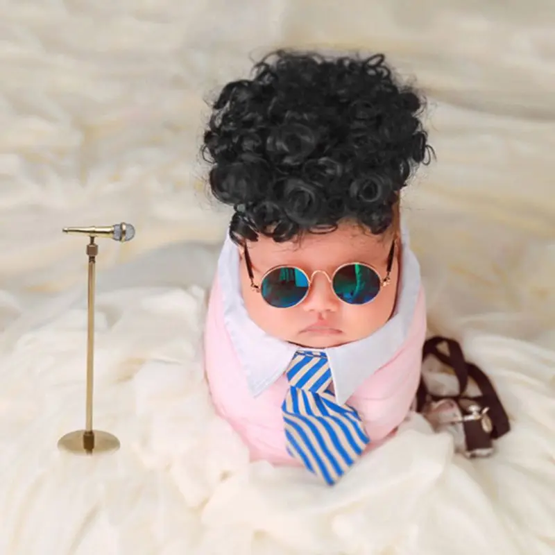 

Baby Baby Wig Funny Curly Hair Wavy Rock Style Cute Photography Props Cosplay Artificial Hair Fashion Newborn Photo Shot Costume