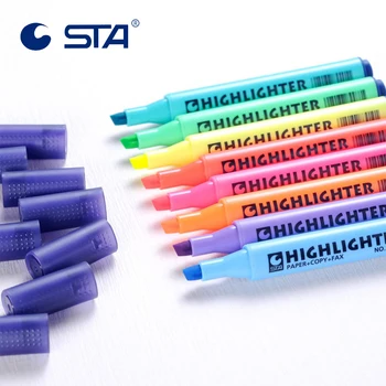 

STA 8 Colors/Set Highlighter Marker Pen for Paper Copy Fax