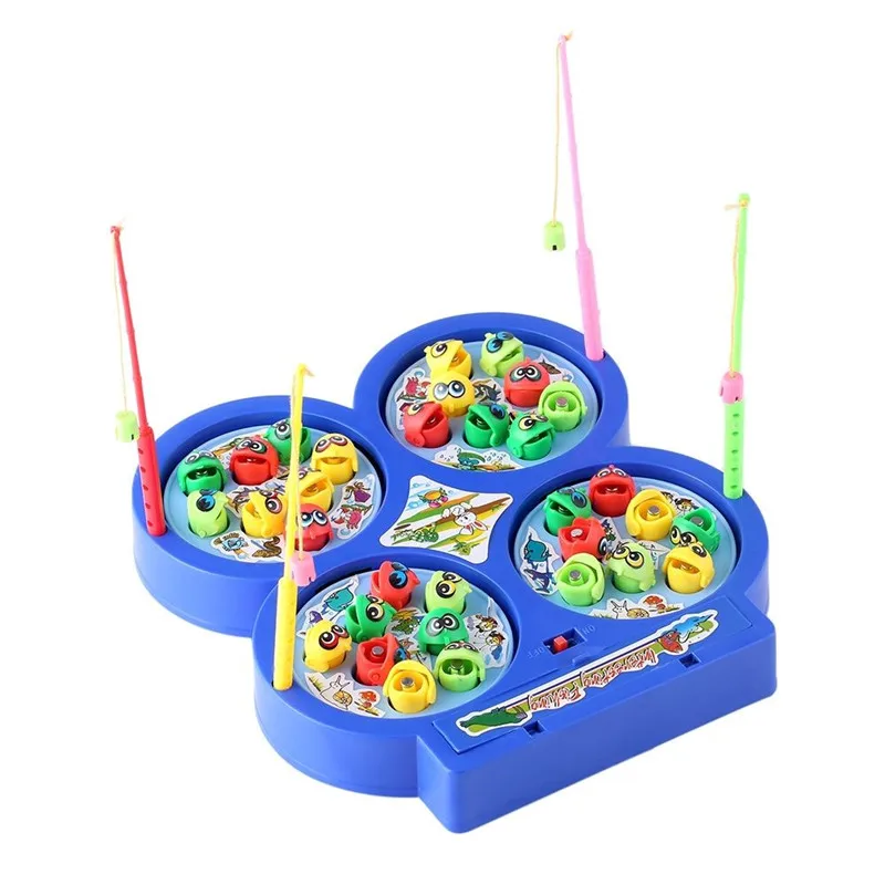 Educational Kids Plastic Electronic Fishing Musical Rotating Toy 32 Fish 4  Rods Fun Outdoor Toys for Children Kids - AliExpress