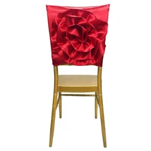 Новое поступление 50 шт спандекс Чехол для стула пояс атласный красный большой цветок чехол для стула капот украшение Свадебная лента на стул