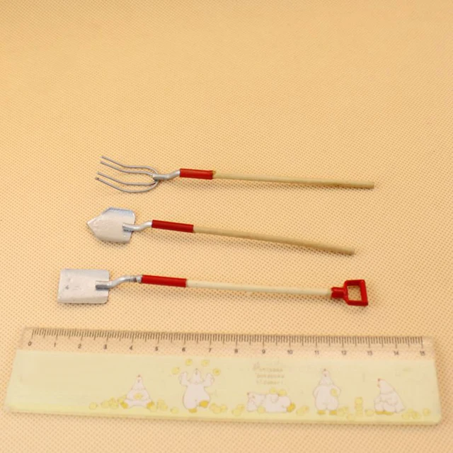 3Pcs/Set Fine workmanship ideal choice Miniature Hoe Shovel Rake Dollhouse Garden Decoration Simulation Model New Arrival Mini 3