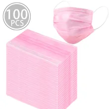 100 шт./упак. нетканые одноразовые маски для лица 3 слоя ресниц медицинская зубная Ушная петля Анти-пыль ветрозащитные лицевые хирургические маски пыль