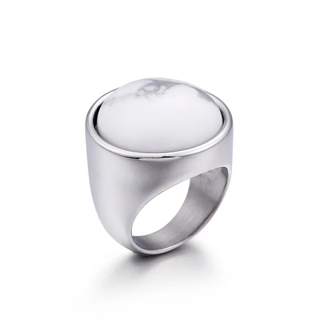 Silver White Серебряное кольцо с кошачьими глазами, Опаловое кольцо золотого цвета, модные ювелирные изделия из титановой стали, подарок на день рождения, женская свадебная Праздничная бижутерия с кольцами - Цвет основного камня: Silver White