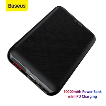 

Baseus Mini 10000mAh Power Bank Portable Charger USB Type-C Powerbank Small External Battery Pack Bank Travel Charging For Phone
