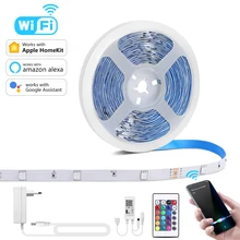 

Homekit LED Strip light 5M 10M 15M Siri Voice LED Neon Band Smart RGB LED Room lights WIFI LED Tape Work With Alexa/Google Home
