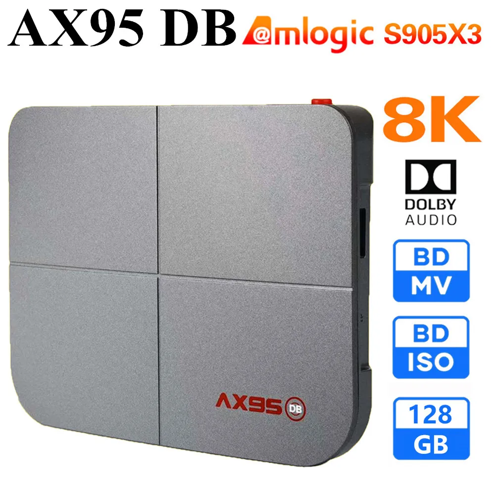 Amobsat AX95 дБ Amlogic S905X3 B Смарт Android 9 0 ТВ коробка 4 Гб Оперативная память 32GB 64GB 128GB