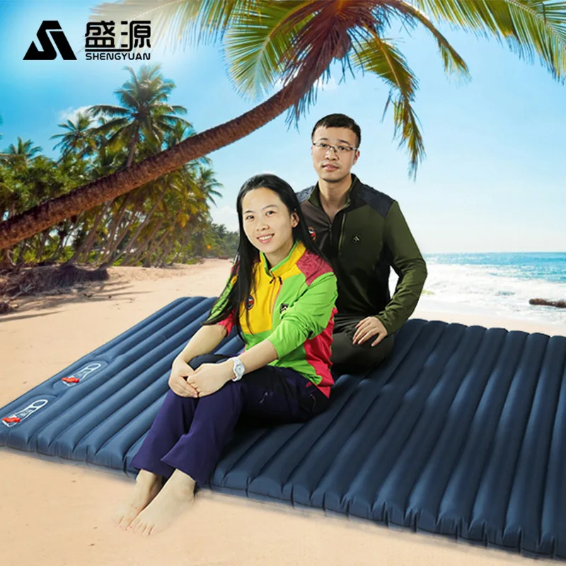 

ShengYuan Cross Border Foot-Operated Portable Air Mattress Outdoor Waterproof Moisture-Proof Double Camping Air Cushion Comes wi