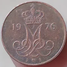 15,5 мм Дания 1973-1988, настоящая коморативная монета, оригинальная коллекция