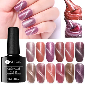

UR SUGAR 7.5ml Rose Gold Cat Eye Gel Nail Polish Magnetic UV Gel varnish Semi Permanent Soak Off UV LED Nail Art Gel varnish DIY