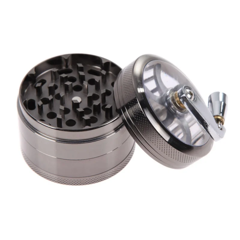 4-layer Aluminum Herbal Herb Tobacco Grinder Smoke Grinders Smoke Crusher Hand Crank Muller Smoking Accessories #6