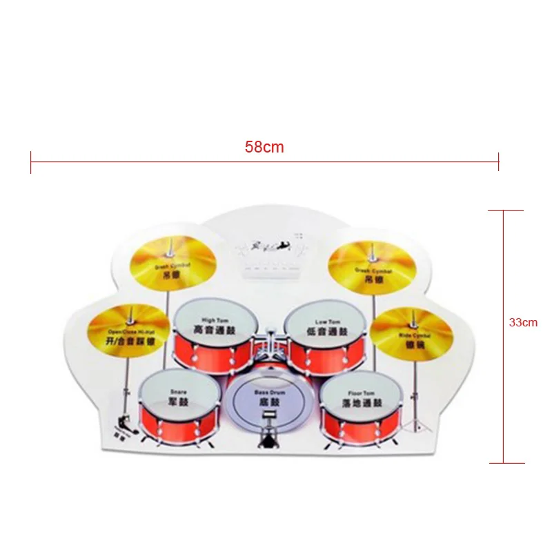 Портативный электронный скручивающийся набор барабанов кремния USB силиконовые электронные барабаны, электронные барабаны, аналоговые барабаны складные