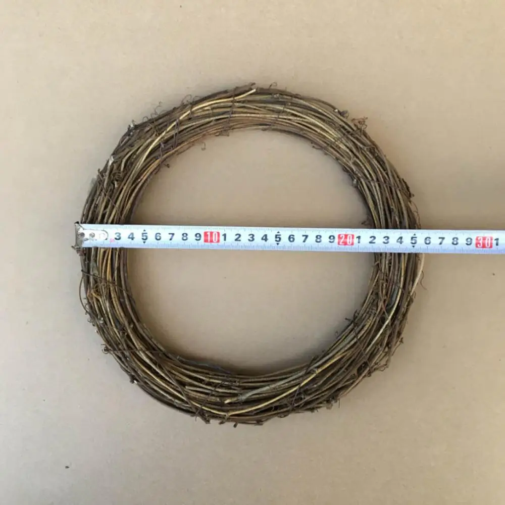 Round 25cm 10-30 см натуральный ротанговый венок DIY Рождественский Свадебный Цветочный венок висячая гирлянда Пасха/свадьба/Рождественский венок Рождественский Декор - Цвет: Round 25cm