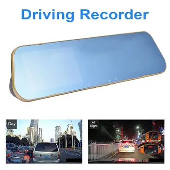 

Car DVR Camera 4.3 Inch Car Rearview Mirror Auto DVRs Wide Angle Lens Recorder Video HD 1080p Dash Cam Multi-language, G Sensor