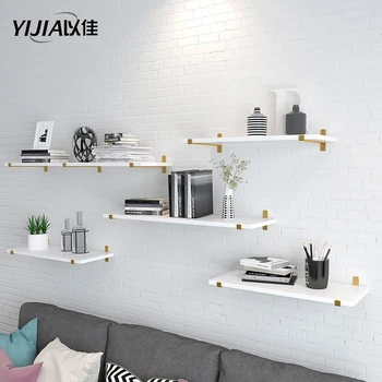 

Wrought Iron Wall Hanging Plate Storage Rack INS Style White Shelf Decoration Partition Creative TV Wall Decoration Organizer