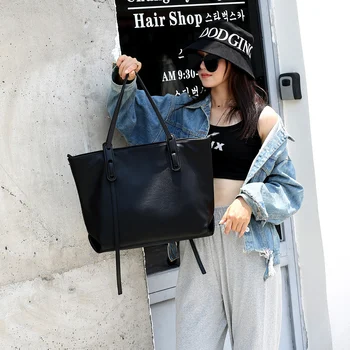 

Casual Leather Handbag For Women Fashion Lady Totes Large Capacity Shoulder Bag Girl Top-handle Bag