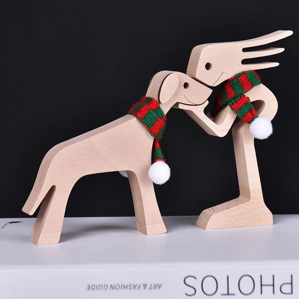 Pet Decorations Craft Wooden Dog Cat Doll Ornaments Carved Model Home Office Ornaments Creative Love Pets Dropshipping
