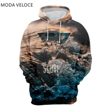 

MODAVELOCE Scorpio Wave Hoodie Polyester With Wool 3d Printed Hoodie Nature Anime's Men's Sweatshirt For 2020