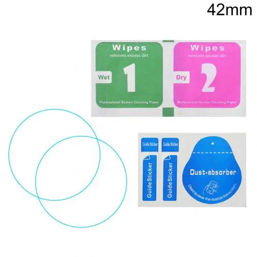 2Pcs Universal 9H Tempered Glass High-Definition Explosion-Proof Anti-Scratch Round 34-43mm Dial Watch Screen Protector 