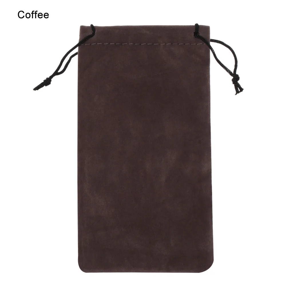 Модная однотонная сумка для солнцезащитных очков, переносная сумка на шнурке для очков, мягкая нежная тканевая сумка для очков, аксессуары для очков - Цвет: 1 Pc Coffee