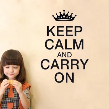 

Keep Calm And Carry On Wall Sticker Text Wall Decals Removable Wall Art Murals Vinyl Waterproof Wallpaper Decoration