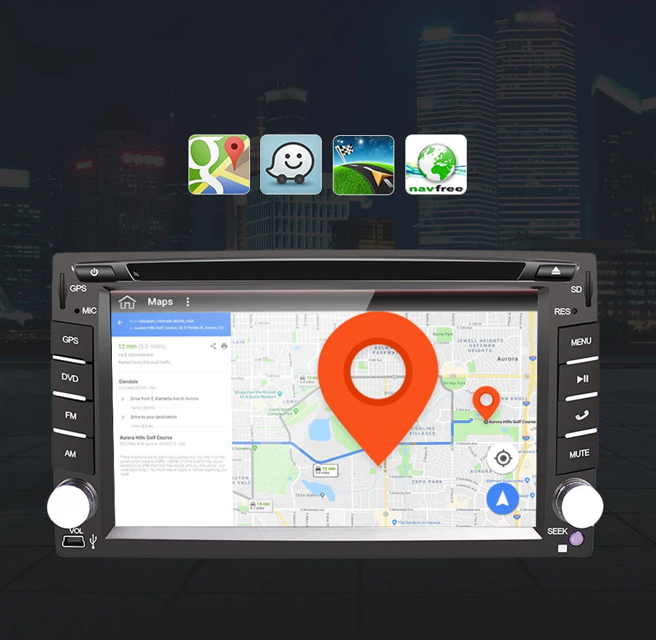 Eunavi 2 din Android system universal car dvd radio multimedia