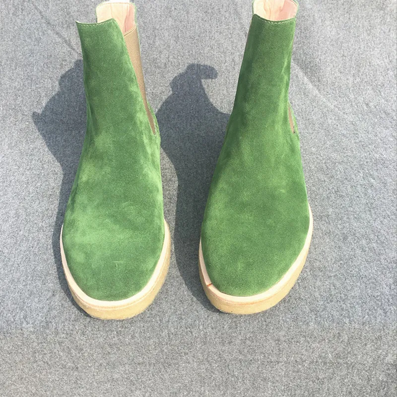 Yomior/Мужская обувь из натуральной кожи в британском стиле; сезон весна-зима; теплые плюшевые ботильоны с острым носком; модельные Свадебные рабочие ботинки «Челси»