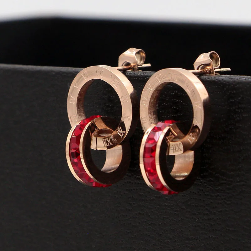 Famous Brand Roman Numerals Zircon Stud Earring for Woman 316L Stainless Steel Fashion Never Fade Earrings Jewelry - Image 5