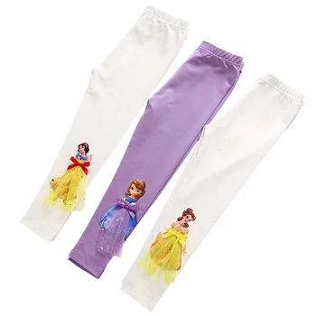 

Girls Trousers Kids Cartoon Leggings 2020 Spring Autumn Long Pants 3D Princess Legging Children Clothing 2-10T