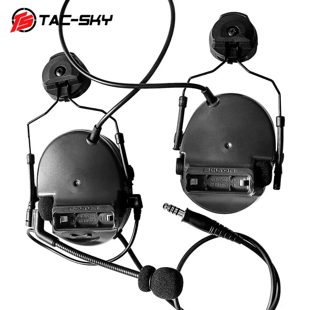 TAC-SKY walkie-talkiePTT U94PTT+ шлем кронштейн гарнитура COMTAC III силиконовые наушники Версия шумоподавление Тактический головной убор
