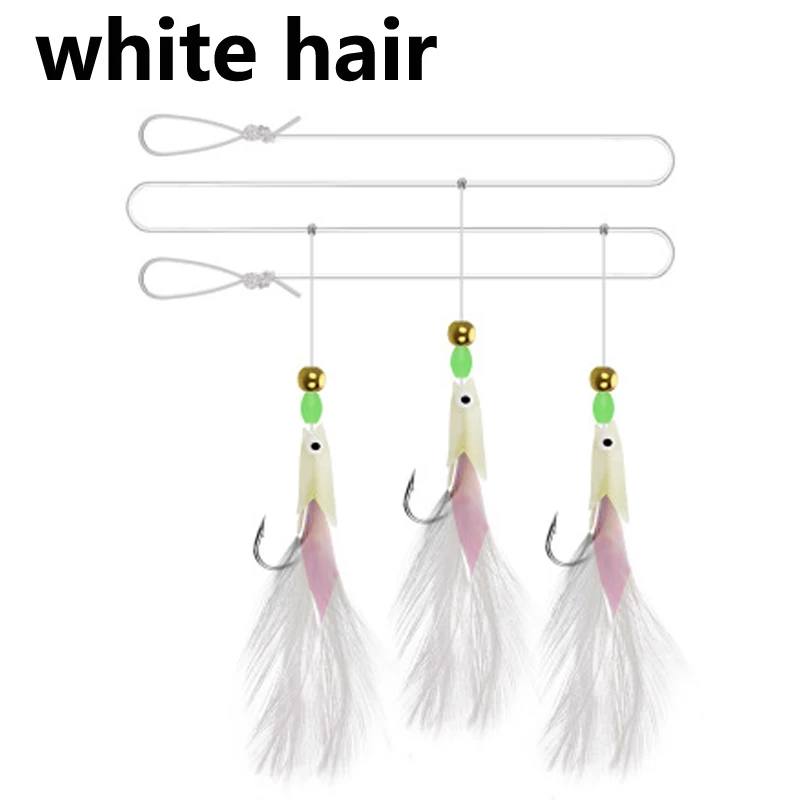 Details about &nbsp;Sabiki Fishing Lure Rigs Bait Jigs Lure Soft Lure String Crystal Barbed Hook