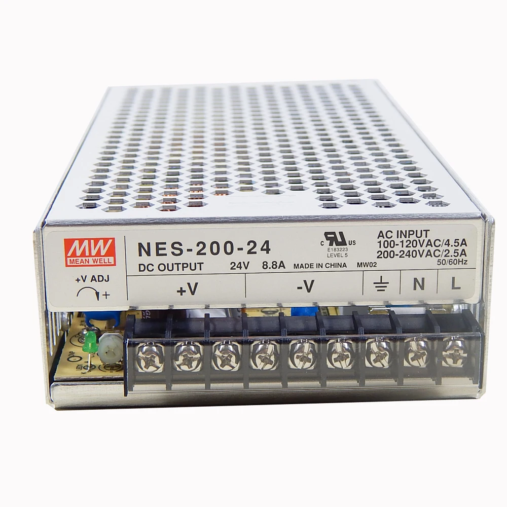 Бренд MEAN WELL представляет NES-200-24 переключение Питание 110/220 В переменного тока до 24V