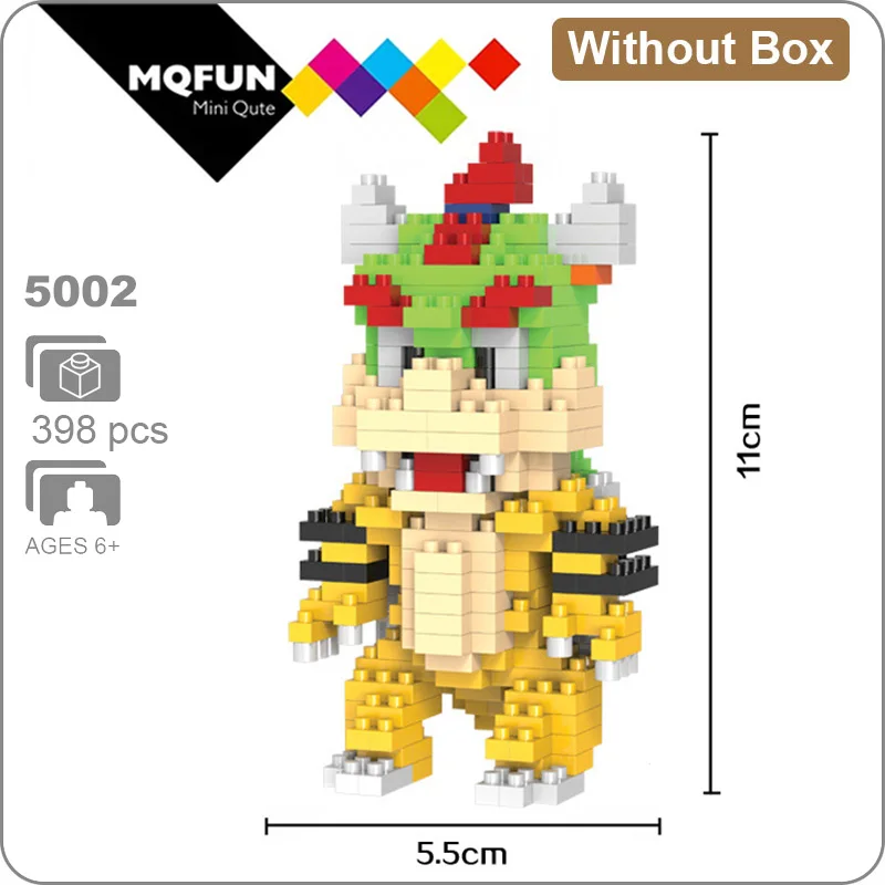HC мультфильм Супер Марио Йоши Toad Wario Bowser принцесса пластиковые строительные блоки кирпичи игры DIY 3D сборки модель обучающая игрушка - Цвет: HC 5002 Without Box