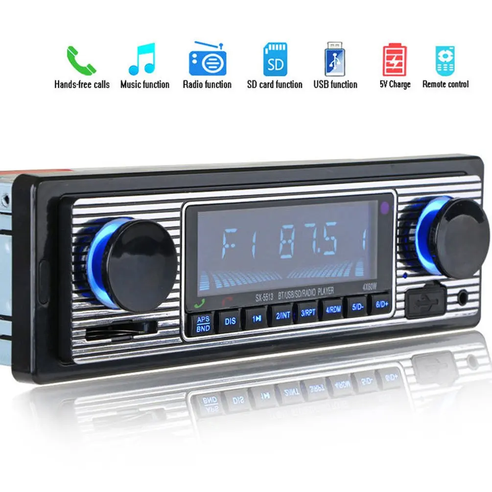 

Vintage Car Bluetooth FM Radio MP3 Player Stereo USB AUX Classic Car Stereo Audio OLED Color Screen Car Electronic