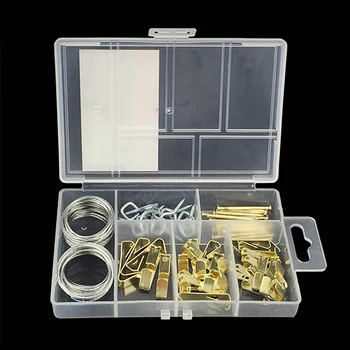 

200PCS Photo Picture Frame Hardware Hanging Kit Set Assortment Wall Mounting Hanging Kit With Sheep Eyes Wire Hooks Nails