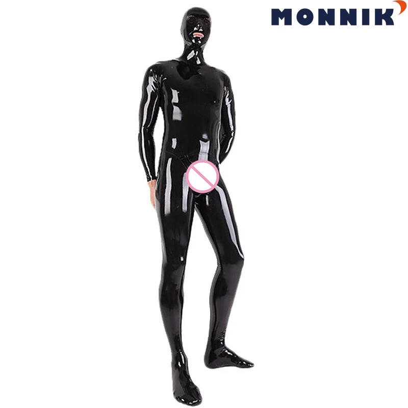 

MONNIK latexFull Body Latex Bodysuit Men Fetish RubberZentai Catsuit with Mask and Socks