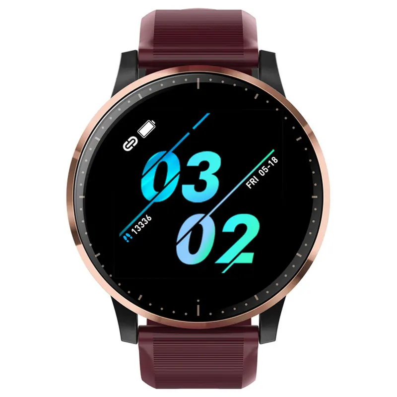 LOKMAT Bluetooth умные часы спортивные мужские водонепроницаемые монитор сердечного ритма фитнес-трекер женские Цифровые Смарт-часы для Android Ios - Цвет: Gold Brown silicone