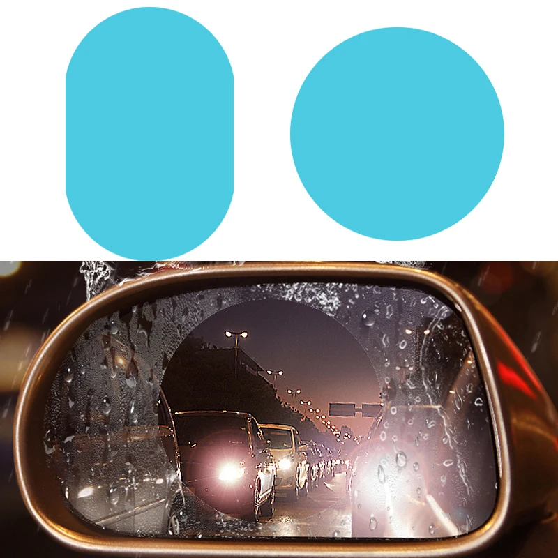 

2pcs/set Rainproof Car Rearview Mirror Film Sticker Anti-fog Protective Film Rain Shield Replacement