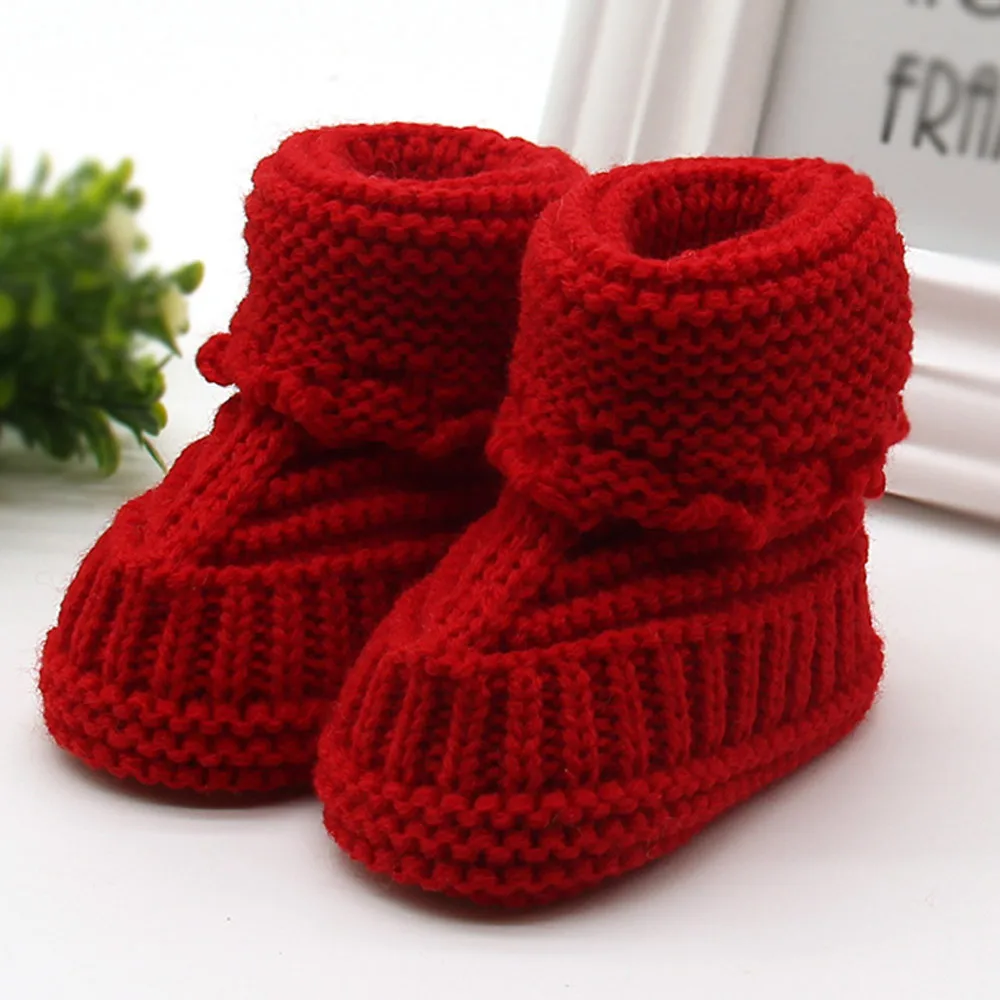 

2019 Knitting Lace Crochet Shoes Newborn Baby Moccasins Shoes Soft Soled Non-slip Crib Toddler Newborn First Walker Warming Shoe