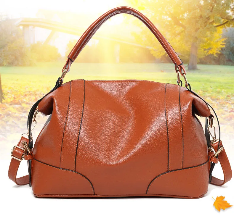 Vintage Women Handbags Luxury Designer 2019 Brand Purse Large Leather Boston Crossbody Bag for Ladies Office Hand Bag Black Blue (1)