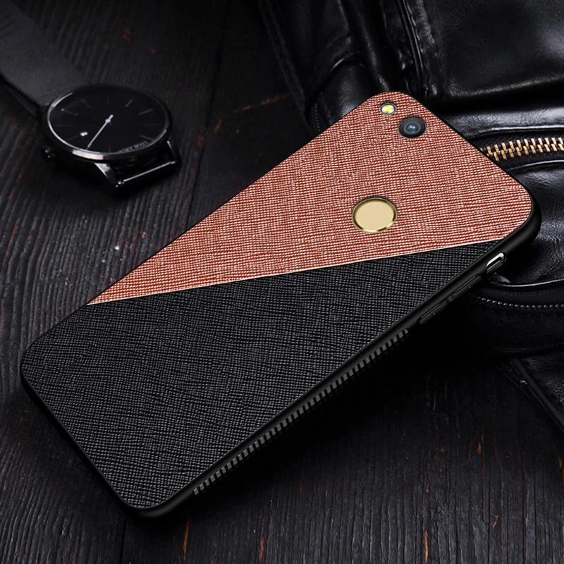 Etui, чехол, чехол, для HuaWei P9 Lite P8 Lite Honor 8 lite тканевая ткань Texure SiIicone мягкая рамка для задней панели телефона чехол s - Цвет: Gold