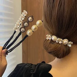 Simple Natural Base Flower Pearl Hairpin Hairstyle Hair Stick Hair Ponytail Scrunchy Twist Hair Band Hair Accessories Headband