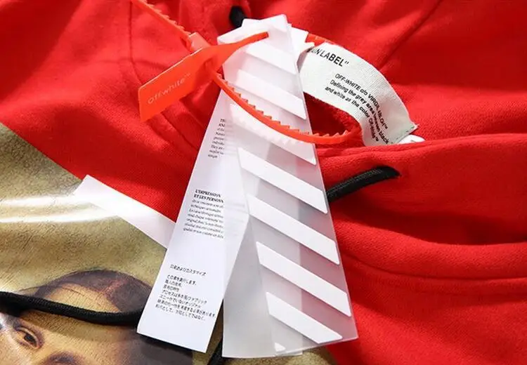 18ss Off-White OW Mona Lisa мужские/женские унисекс парные модели Осень Зима хлопок Повседневная Свободная Толстовка с капюшоном куртка