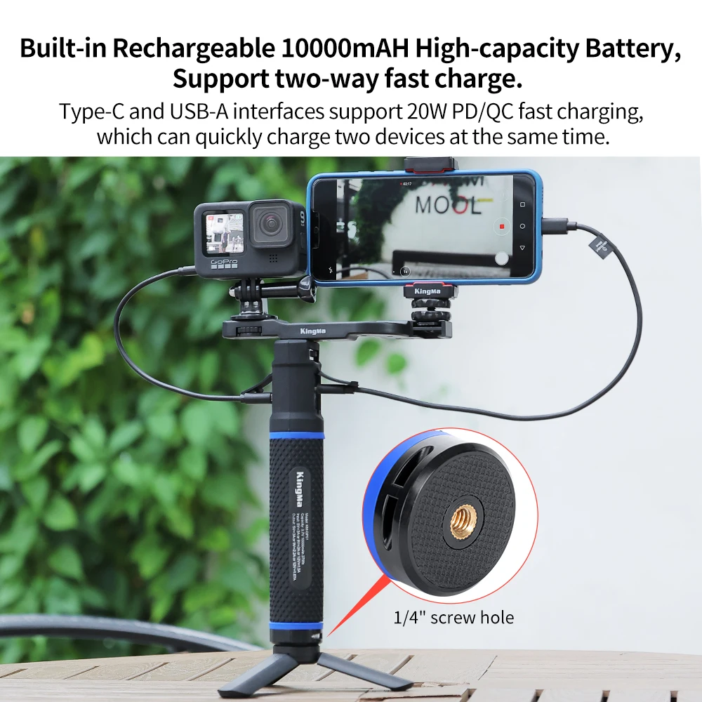 Battery Handle Grip 20700mAh Per Luci LED - Compatibile Godox, Aputure, 100W - Foto 8