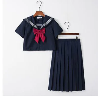 WITH LONG SKIRT Японский JK униформы ортодоксальные высококачественные ветряные матрос костюм класс обслуживания Униформа школьная форма женский колледж Ветер костюм - Цвет: WITH LONG SKIRT