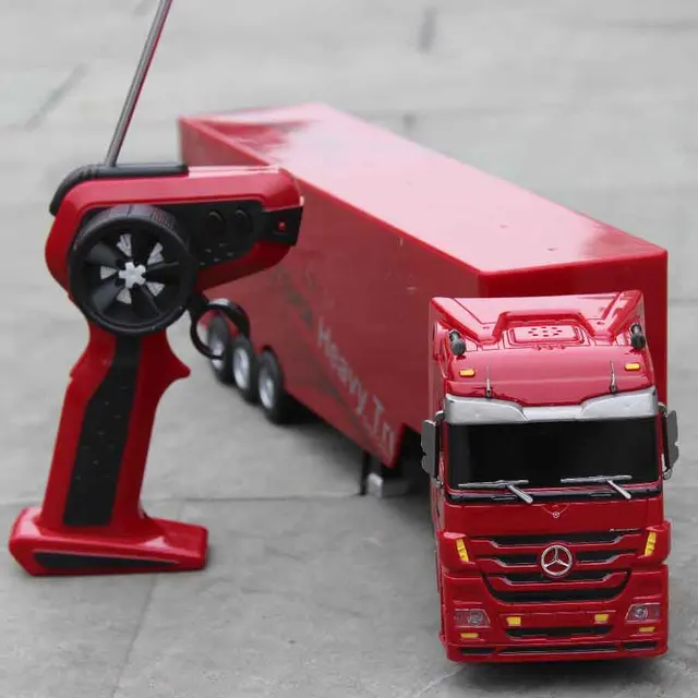 Caminhão de controle remoto com luz LED para crianças, caminhão basculante  grande Modelo de carro de brinquedo elétrico, Semi-reboque, 2250g, 2,4 GHz,  6CH, presentes - AliExpress