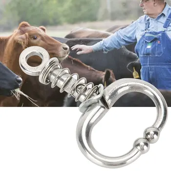 

Livestock Cattle Stainless steel Bull Spring Nose Clamp Cow Nose Plier Farm Animal Cattle Horse Feeding Equipment