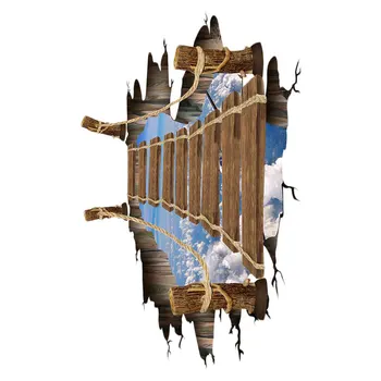 

1Pc Floor Paper Anti-slip Wood Bridge 3D Painting Skidproof Floormat Floor Paper Mat Floor PVC Mat